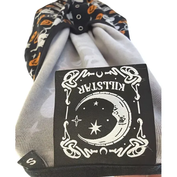 Killstar Haunted Pumpkin Henley Lounge Top Black Halloween Ghost Print Sz Small - Image 4
