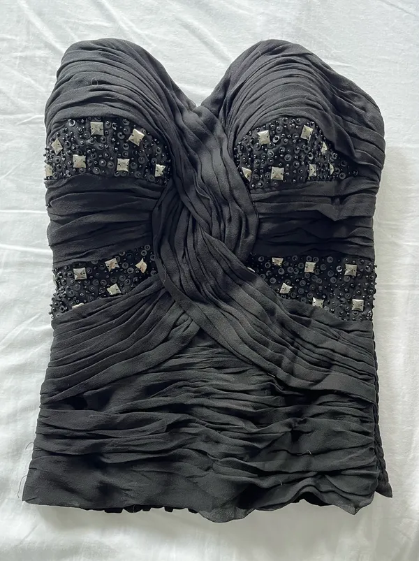 Bebe black strapless top with embellishment - Image 2