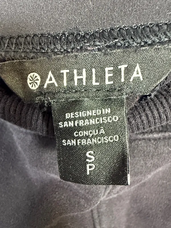 Athleta Retroplush Velvet Stripe Straight Leg Pant in black W2365 Sz S - Image 7