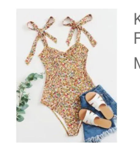 SheIn Floral Knot Strap bodysuit - Image 2