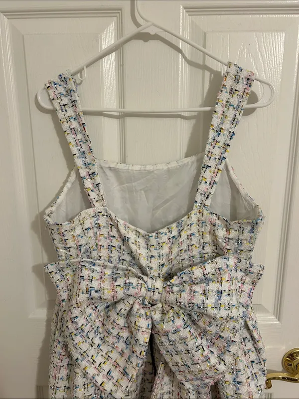 Avec Les Filles Women's Bow-Back Tweed Mini Dress New Size 10 Homecoming - Image 8