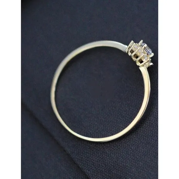 14k Gold Filled Micro Simulated Diamond Sunflower Ring‎ Size 7 - Image 5