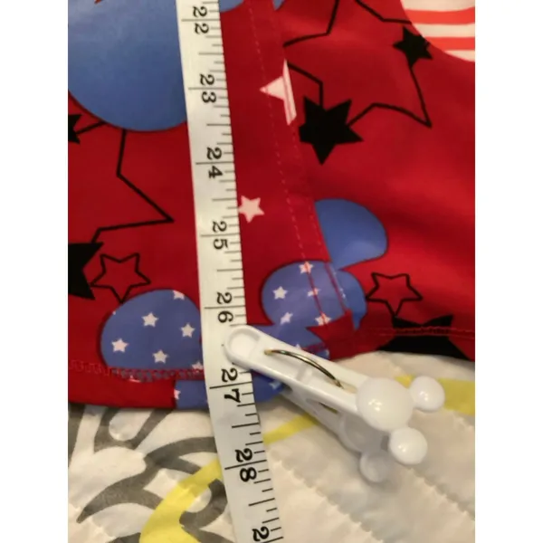 NWT Disney Mickey Mouse Red White Blue Patriotic V-neck Scrub Top American M - Image 5