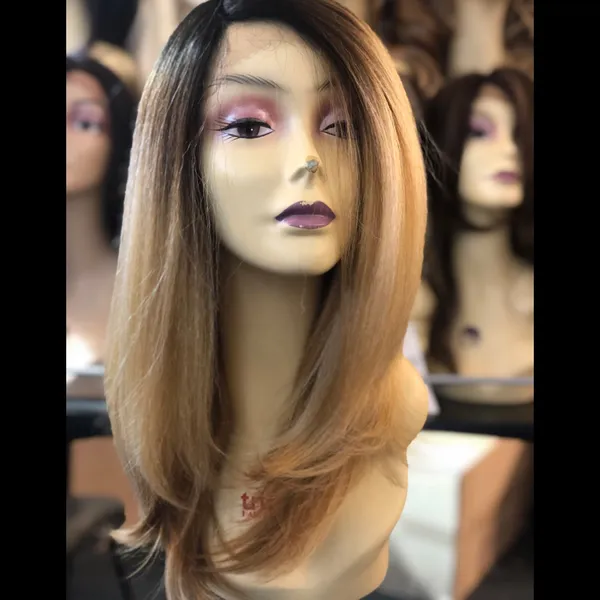 Thick ethnic SidePart Ombré Blonde Lacefront Wig - Image 5