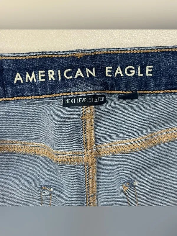 American Eagle Outfitters Dark Blue Denim Jean Shorts - Image 6