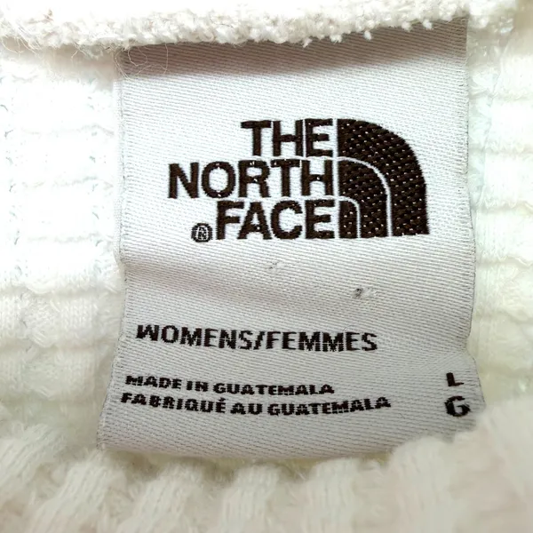 The North Face Mock Neck Chabot Waffle Knit Pullover Women's Small White Granola - Image 9