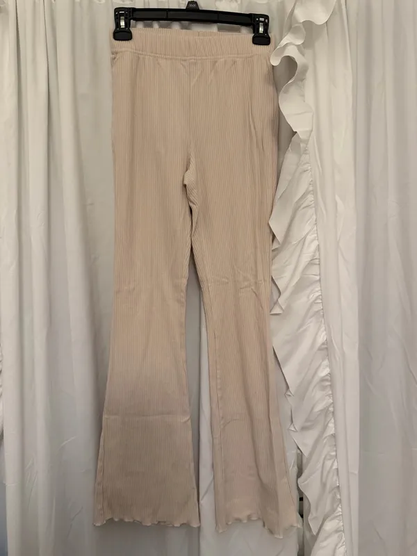 Target Ribbed Flare Pants Cream - Image 2