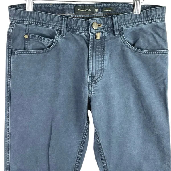 Massimo Dutti Women's Blue Mid Rise Slim Straight Stretch Denim Jeans Size 30 - Image 3