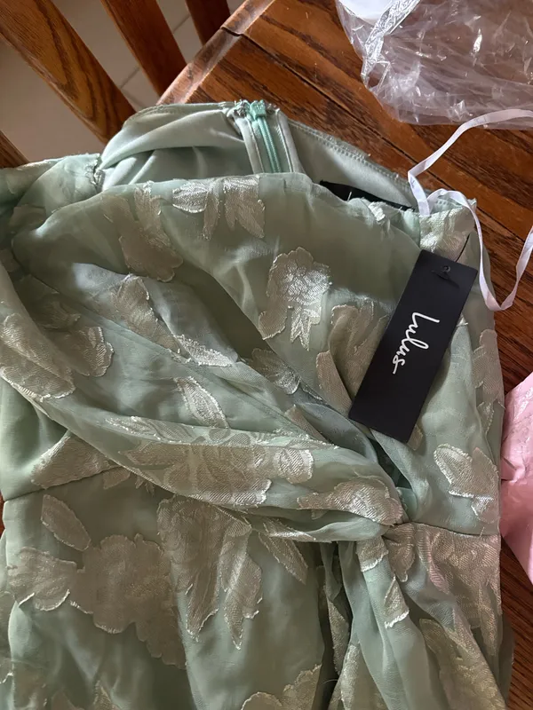 Lulus Maxi Dress Floral Green - Image 3