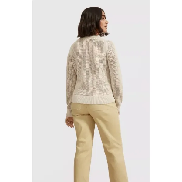 Everlane Mesh Soft Cotton Crew Sweater in Praline Cream Women's sz XS Minimalist - Image 3