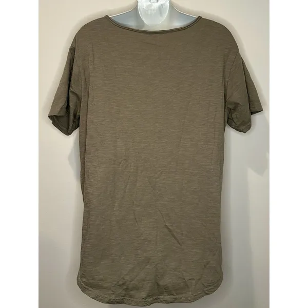 Pact 100% Organic Cotton V-Neck Pocket Tee Olive Green Size L Large EUC!!! - Image 2