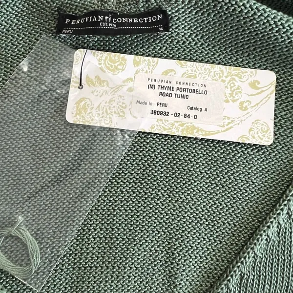 NWT Peruvian Connection Portobello Pima Cotton Dress Sage M - Image 9