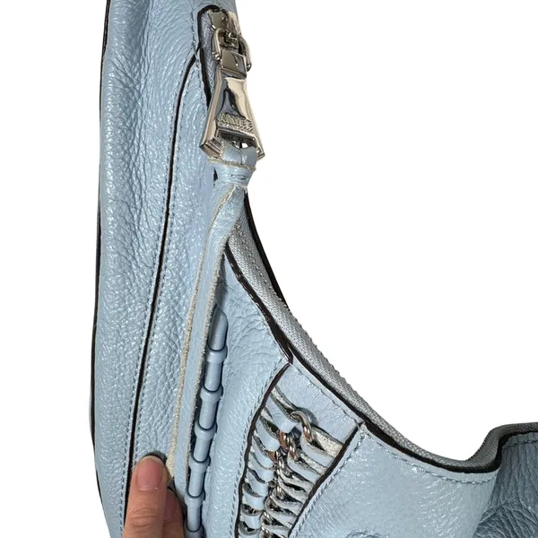 Aimee Kestenberg Tamitha Light Blue Pebbled Leather Hobo Shoulder Bag Festival - Image 6