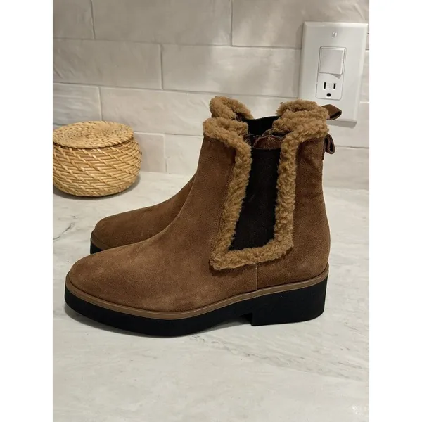 Sesto Meucci teddy Booties Suede Leather‎ Womens SZ 37 6.5 - Made in Italy NEW - Image 4