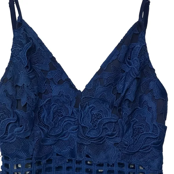 LOVERS + FRIENDS‎ Maren Navy Lace Ruffle Mini Dress Womens Size Extra Small XS - Image 2