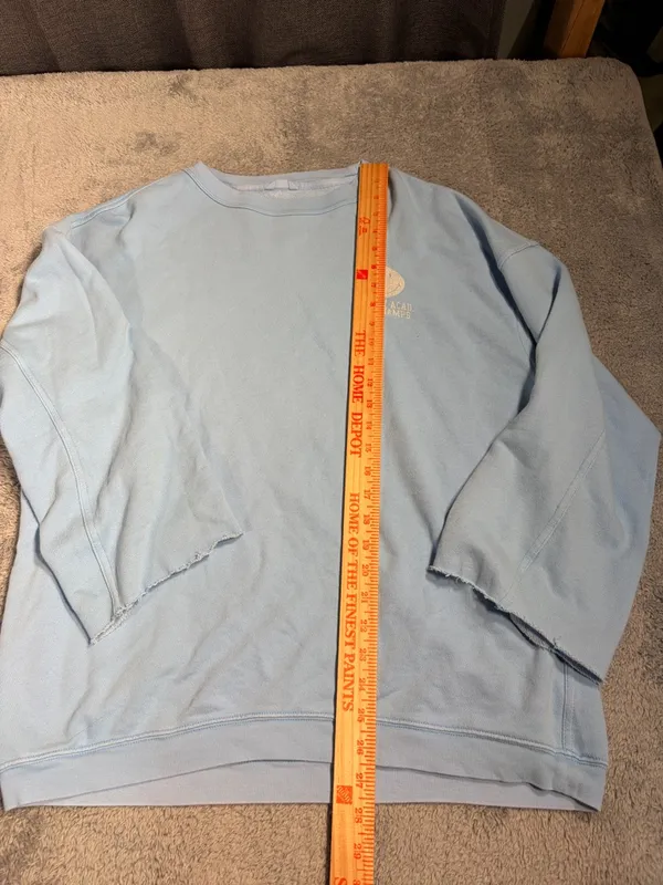 Aerie Light Blue smiley company Crewneck Sweatshirt small - Image 5