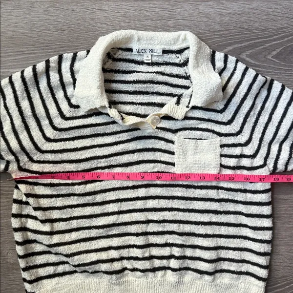Alex Mill Clifford Sweater in a black and ivory striped Small - Image 9