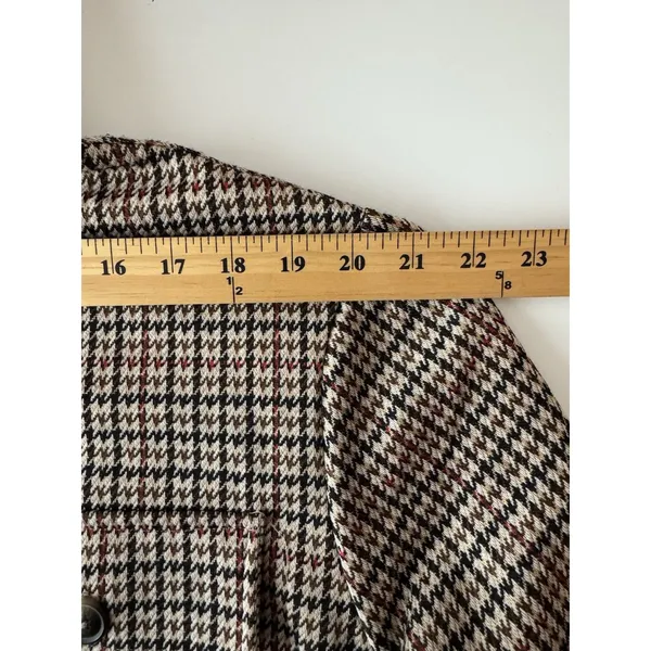 C By One Womens Houndstooth Plaid XL Brown Shacket Quiet Luxury Academia Casual - Image 8