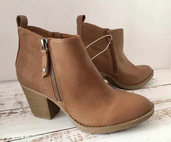 Leather Ankle Boots, Size 6 1/2 Brown - Image 2