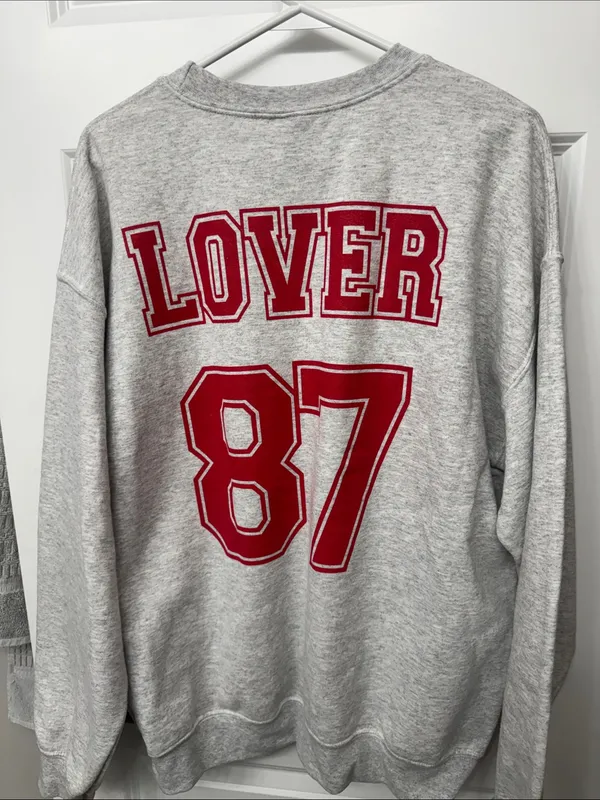 Gildan Gray Crewneck Sweatshirt with Red Script - Image 3