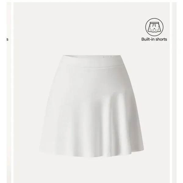 OGL White Stretch Ponte Mid Rise Pull On Pleated A Line Mini Skirt Women Size S - Image 2