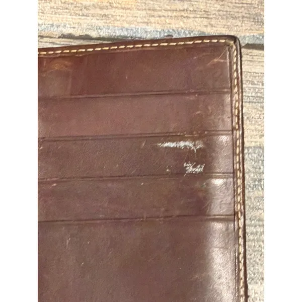 Dooney & Bourke Monogram Jacquard Leather Trim Bifold Long Wallet Brown Vintage - Image 8