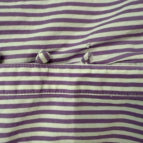 Adam Lippes x RTR Tie Neck Stripped Top in White/Purple, Size US 4​ - Image 5