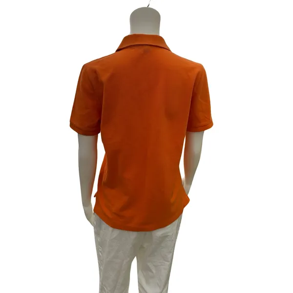 Vintage 90s Ralph Lauren Women’s Orange Polo Shirt Medium - Image 3