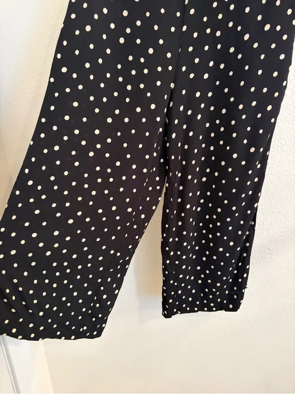Madewell Hudson Black Polka Dot Cropped Ankle Pants XS - Image 6