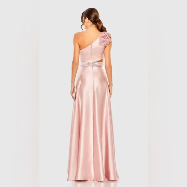 MAC DUGGAL Rose Ruffled One Shoulder Cut Out Hi-Low Gown – Size 8 – Style 49523 - Image 12