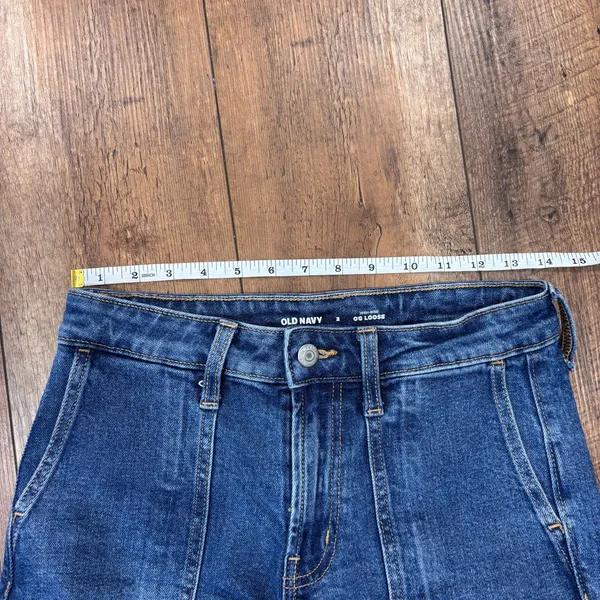 OLD NAVY High-Rise OG Loose Utility Jeans Blue Women's Size 2 Relaxed Boho - Image 7