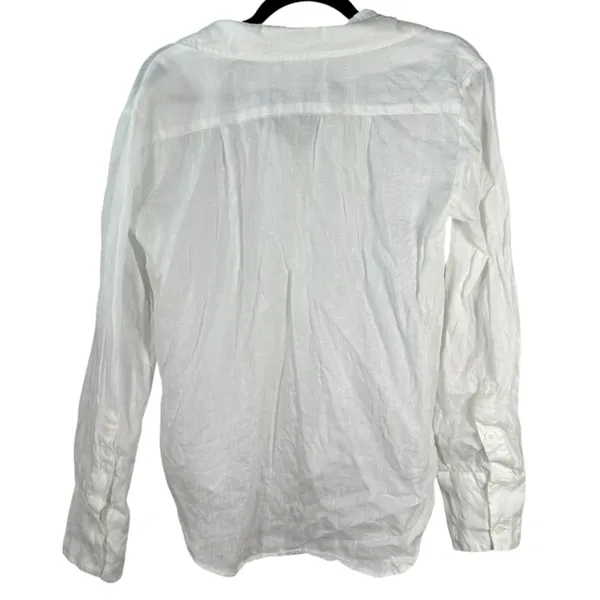 Reformation Long Sleeve White Linen Button Blouse Size XS - Image 5