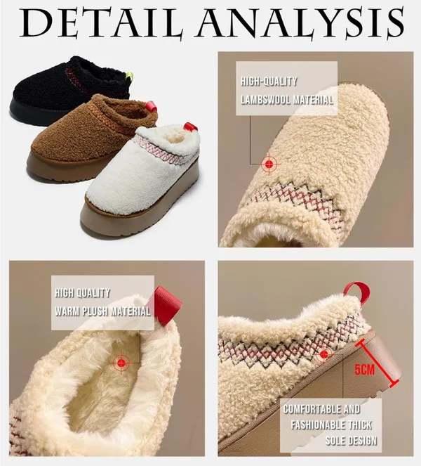 Beige Platform Sherpa Slippers Tan Size 7.5 - Image 2