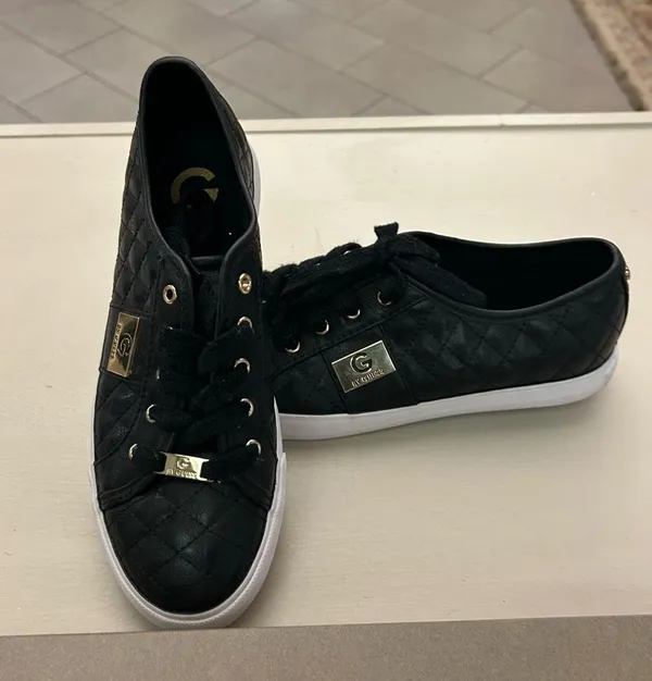 Sneakers Guess Black Quilted Sneakers with Gold Accents 9-like new - Image 7