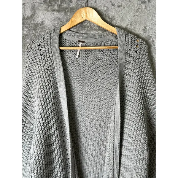Free People Nightingale Cardigan Sweater Oversized Open Front Knit Women's Small - Image 2