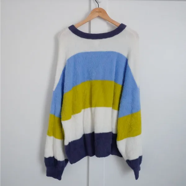 Aerie Fluffy Striped Oversized Sweater - Image 4