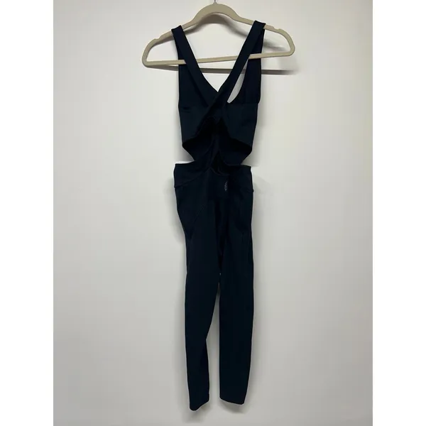 Free People Movement Back It Up Jumpsuit Black‎ Cut Out Size Small Yoga Athletic - Image 3