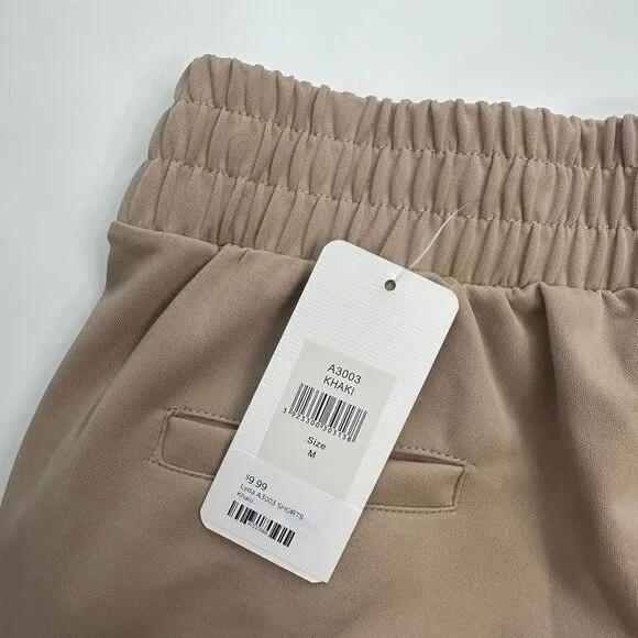 NWT‎ Summer Shorts Flowy Womens Size Medium Khaki Stretch Elastic Waist - Image 4