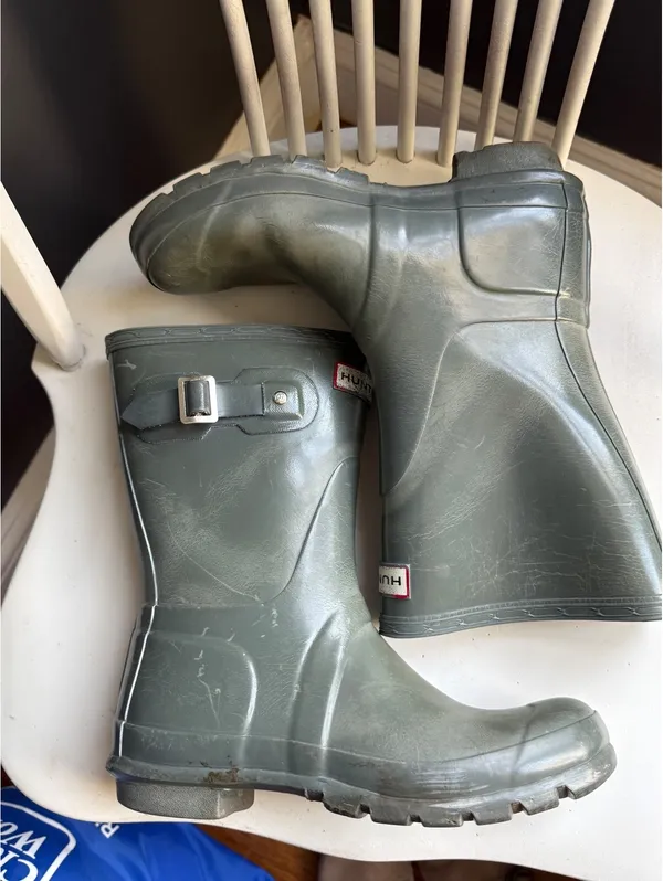 Hunter Original Mid-Calf Rain Boots in Gray, Size 10 - Image 2