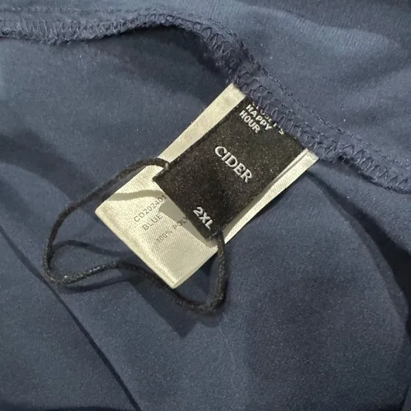Cider Navy Blue Silky Slit Midi Dress Women’s 2XL - Image 2