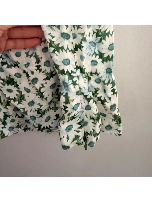 Reformation Miri Floral Tie Front V-Neck Top - Image 3