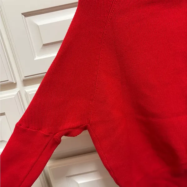Bluivy Red Mock Turtleneck Knit Sweater Size M - Image 4