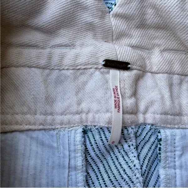 Free People Striped Tie Waist Pants Blue White Womens Cotton 0 - Image 3