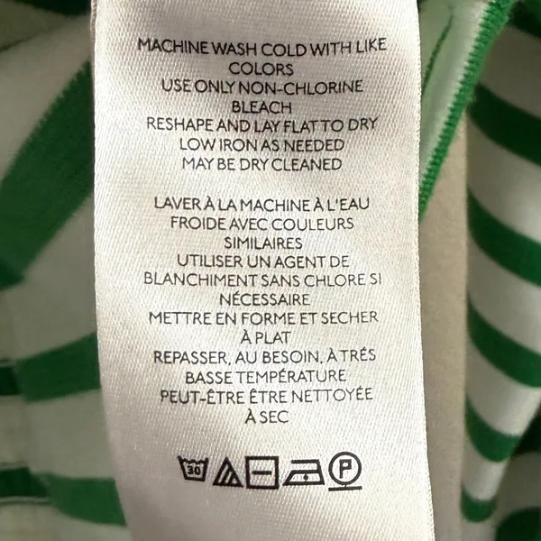 Maeve Anthropologie Green White Striped Corset-Waist 2X Sweatshirt Top OP1682588 - Image 6