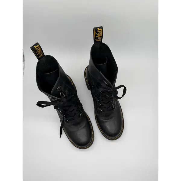 Dr. Martens Kendra Boot Women 8 Black Leather Lace Up Platform Block Heel Combat - Image 5