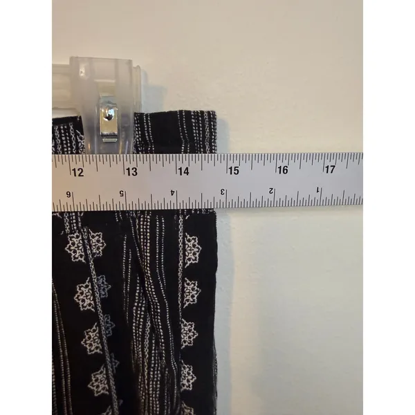 Three Dots Wide Leg Pants Women Small Black Excellent Boho Striped Geometric - Image 3