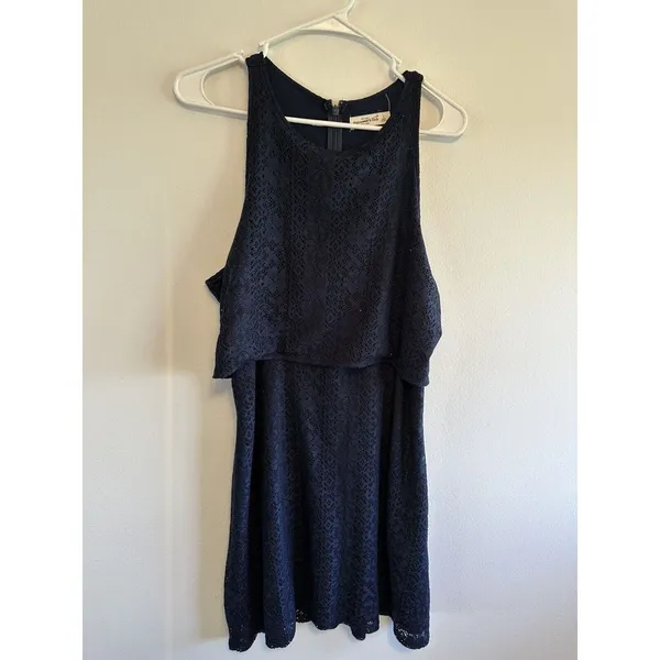 Abercrombie & Fitch Size L Blue Eyelet Dress Lace‎ - Image 3