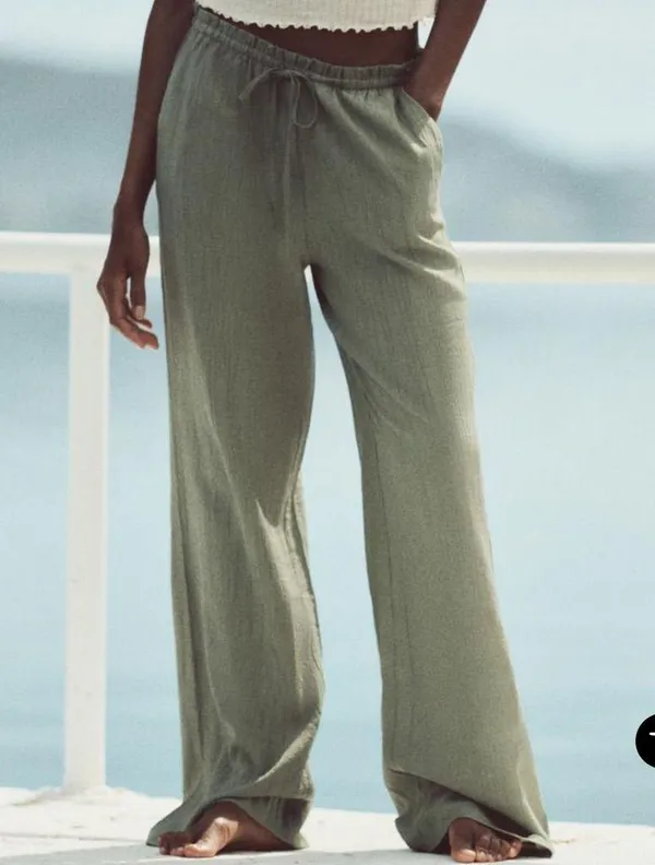 Zara Textured Pants Sea Green - Image 2