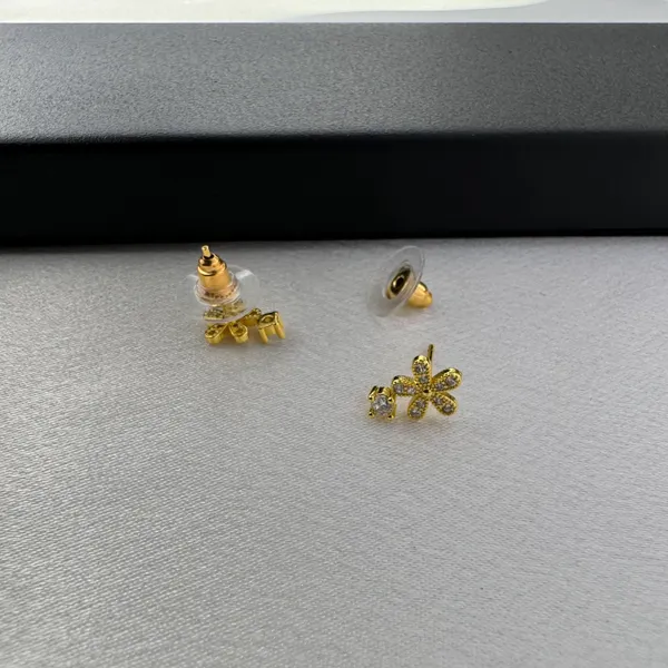 Small CZ Flower Stud Earrings for Women - Image 4