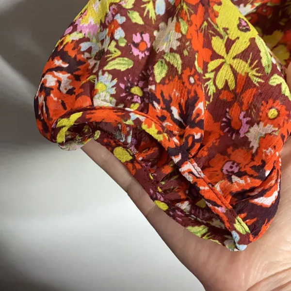 Free People Say it to me red sienna floral printed bodysuit size M - Image 8